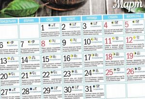 Календарь огородника — март